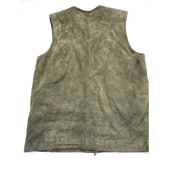 XOE New York Suede Leather Vest Vintage Green Vest Jacket Pockets Size Large - Picture 7 of 16